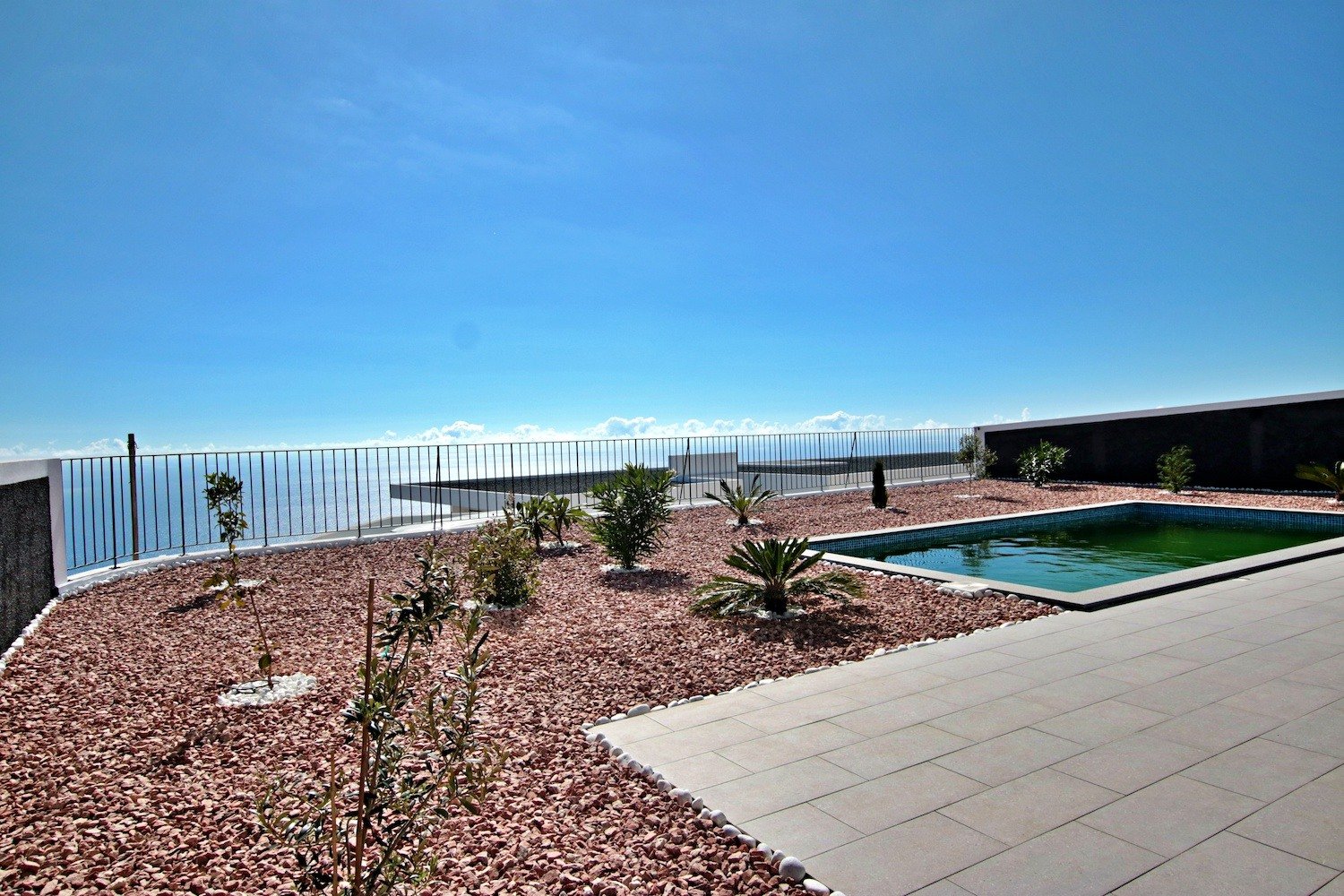 Garden and swimming pool area