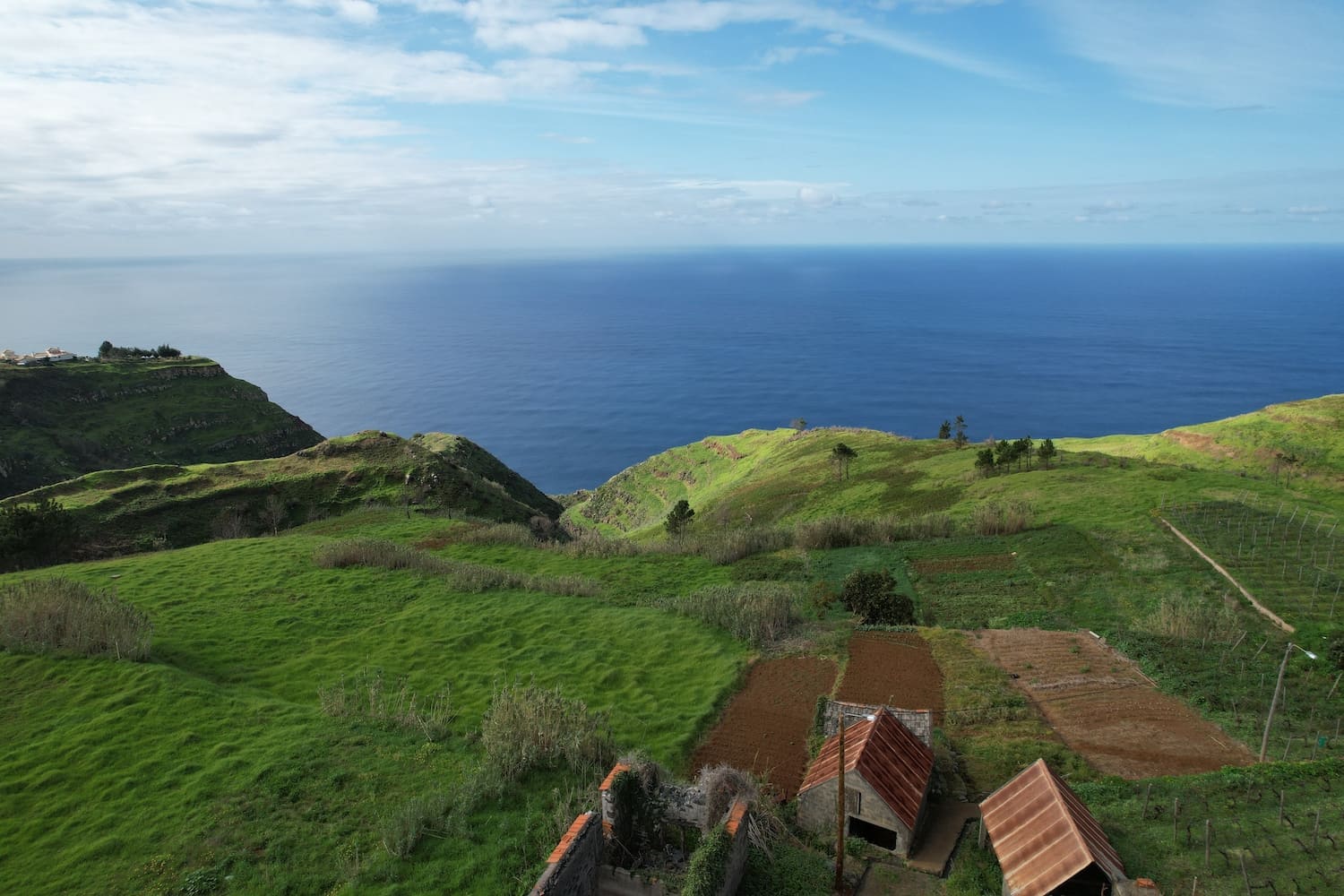 Countryside and sea view