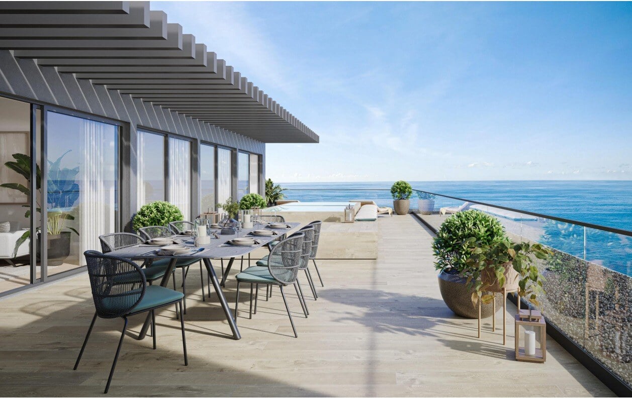 Patio with sea view