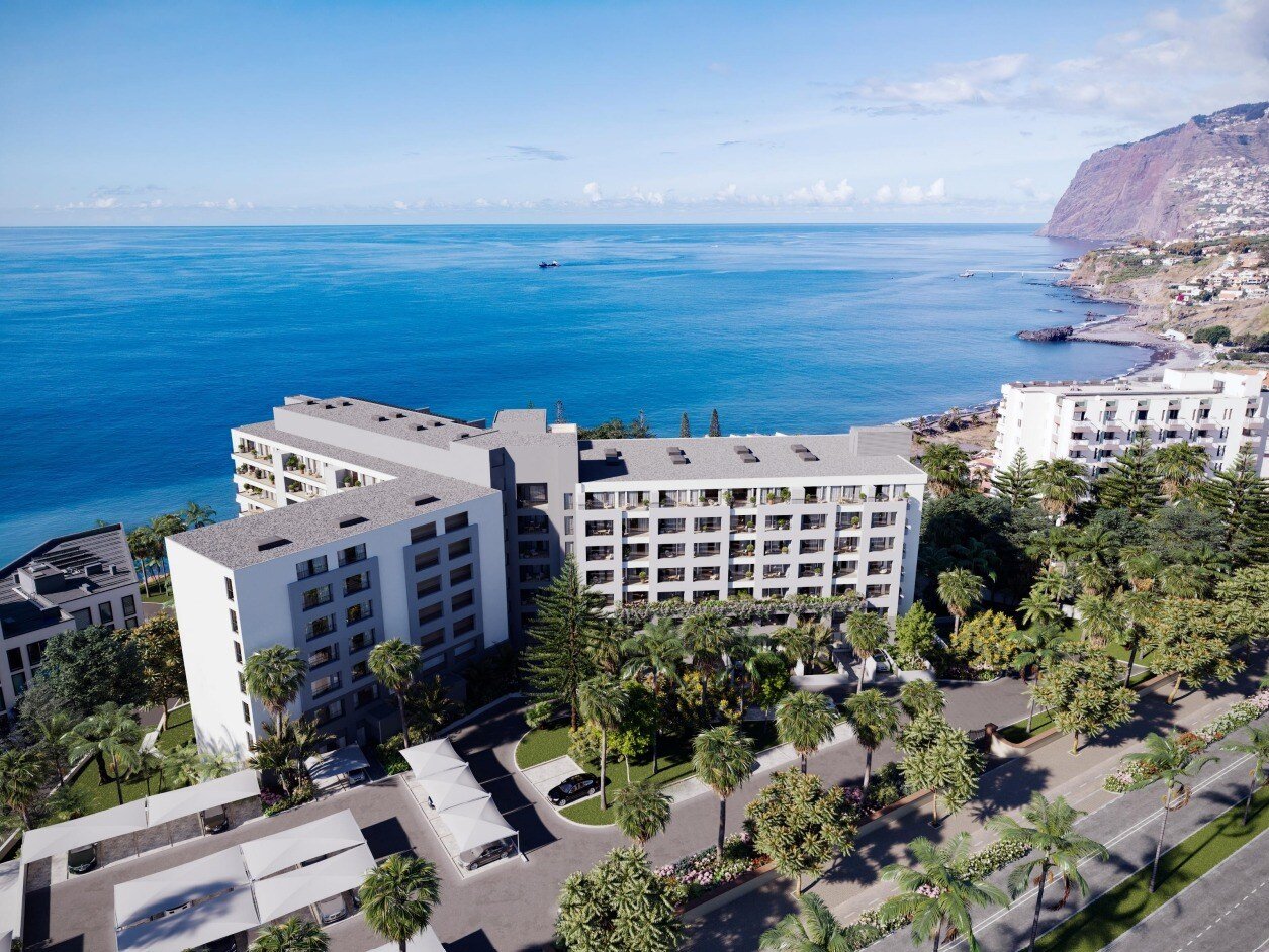 A birds eye view of the apartment building