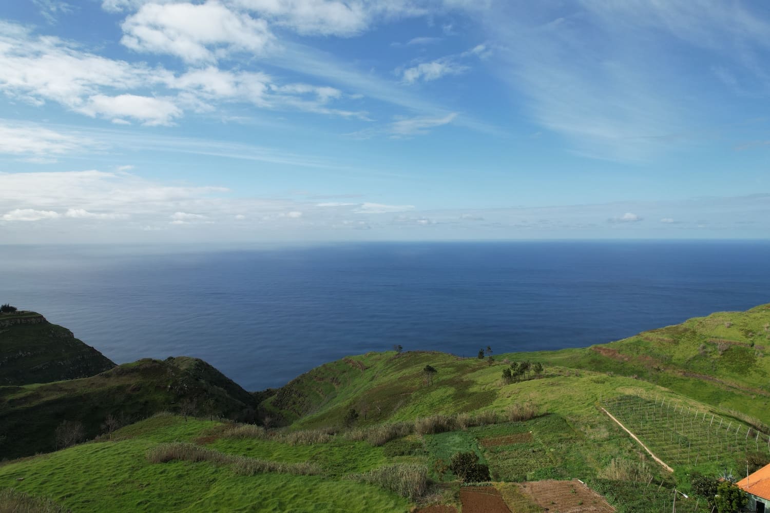 Sea and countryside view