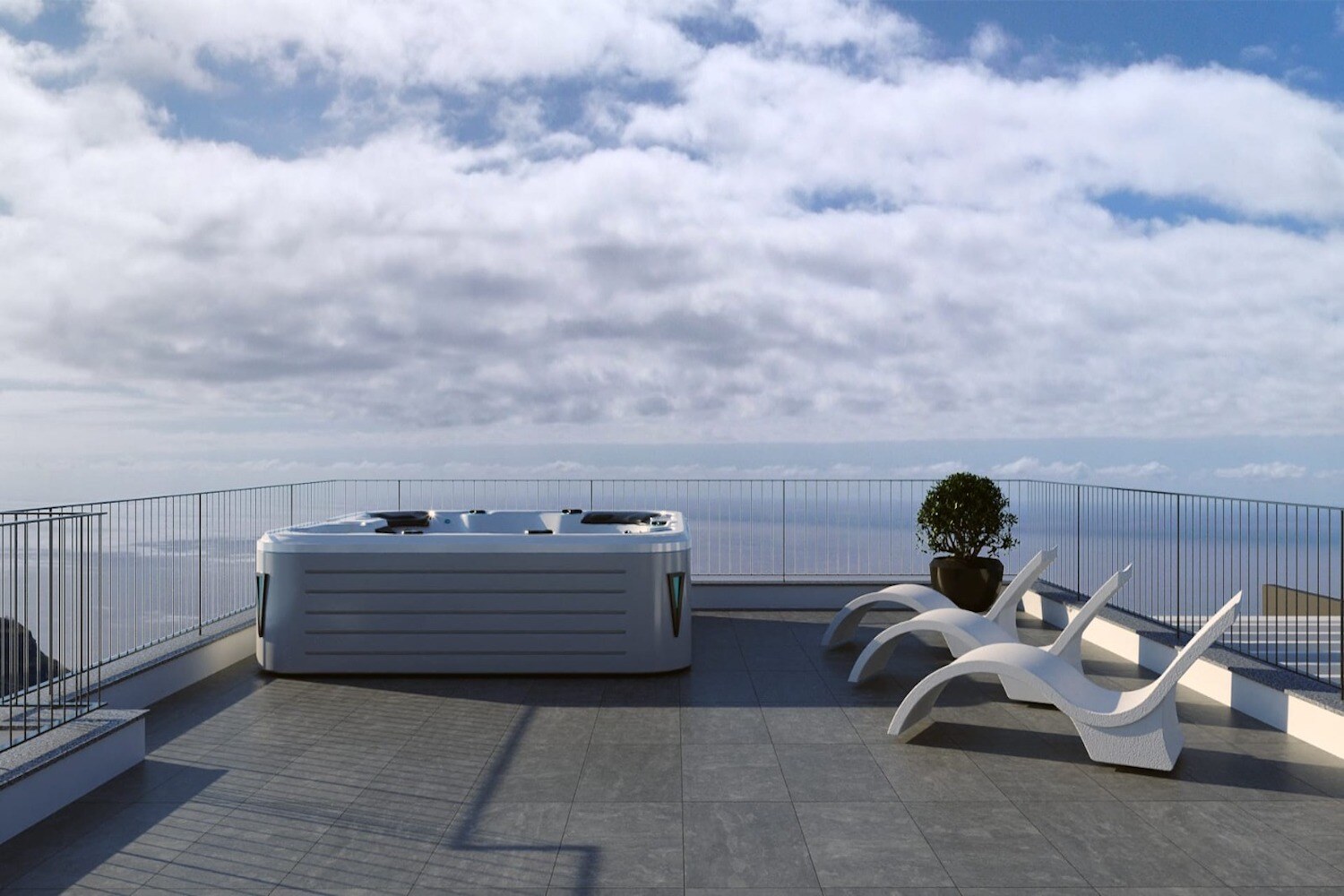 Terrace area with jacuzzi