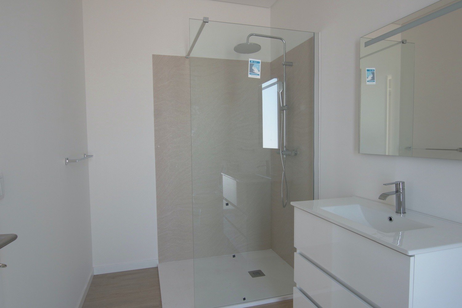 Bathroom with basin and shower